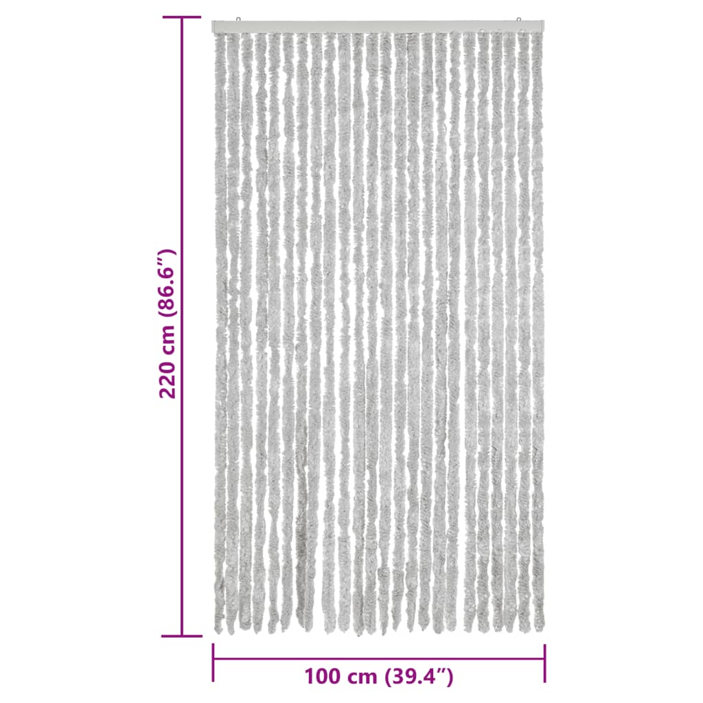 vidaXL Fly Curtain Grey 100x220 cm Chenille