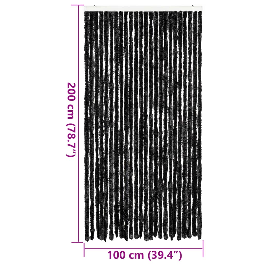 vidaXL Fly Curtain Anthracite 100x200 cm Chenille