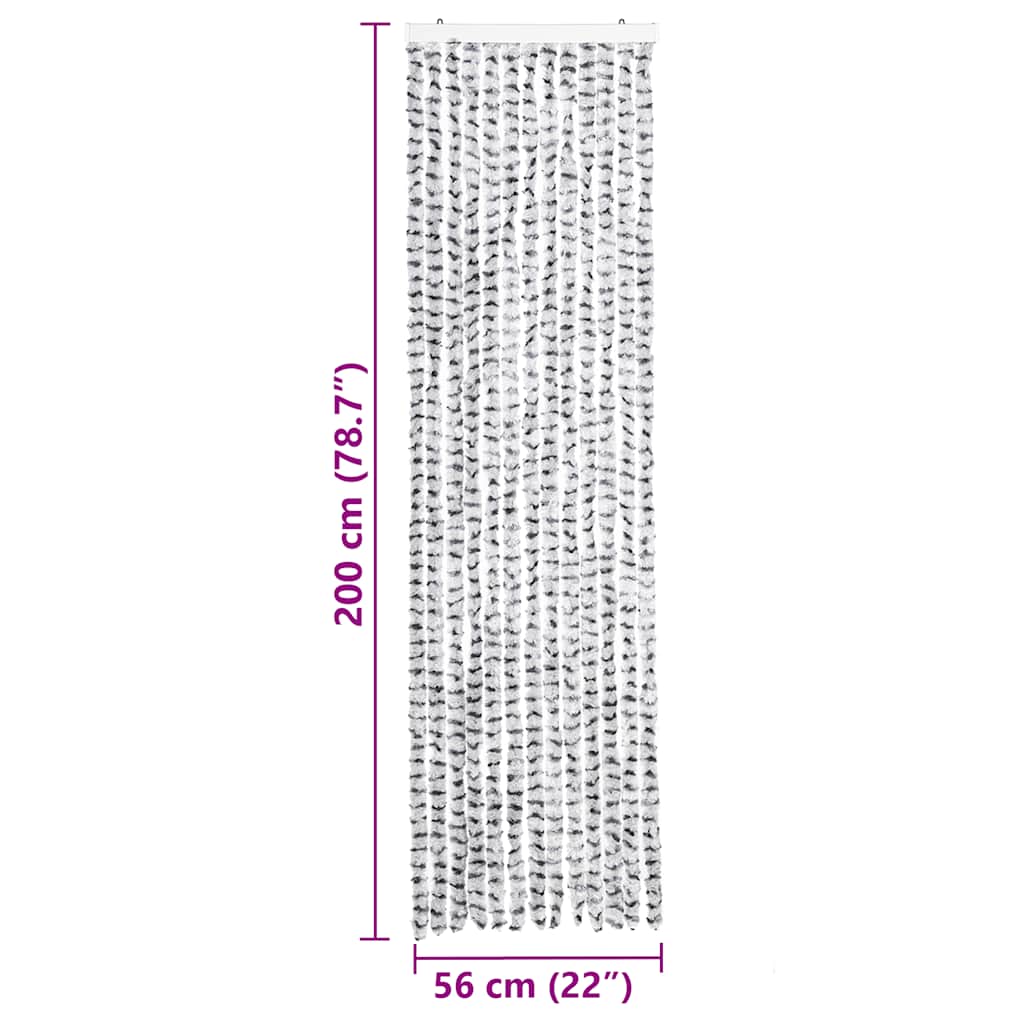 vidaXL Fly Curtain Light Grey and Dark Grey 56x200 cm Chenille