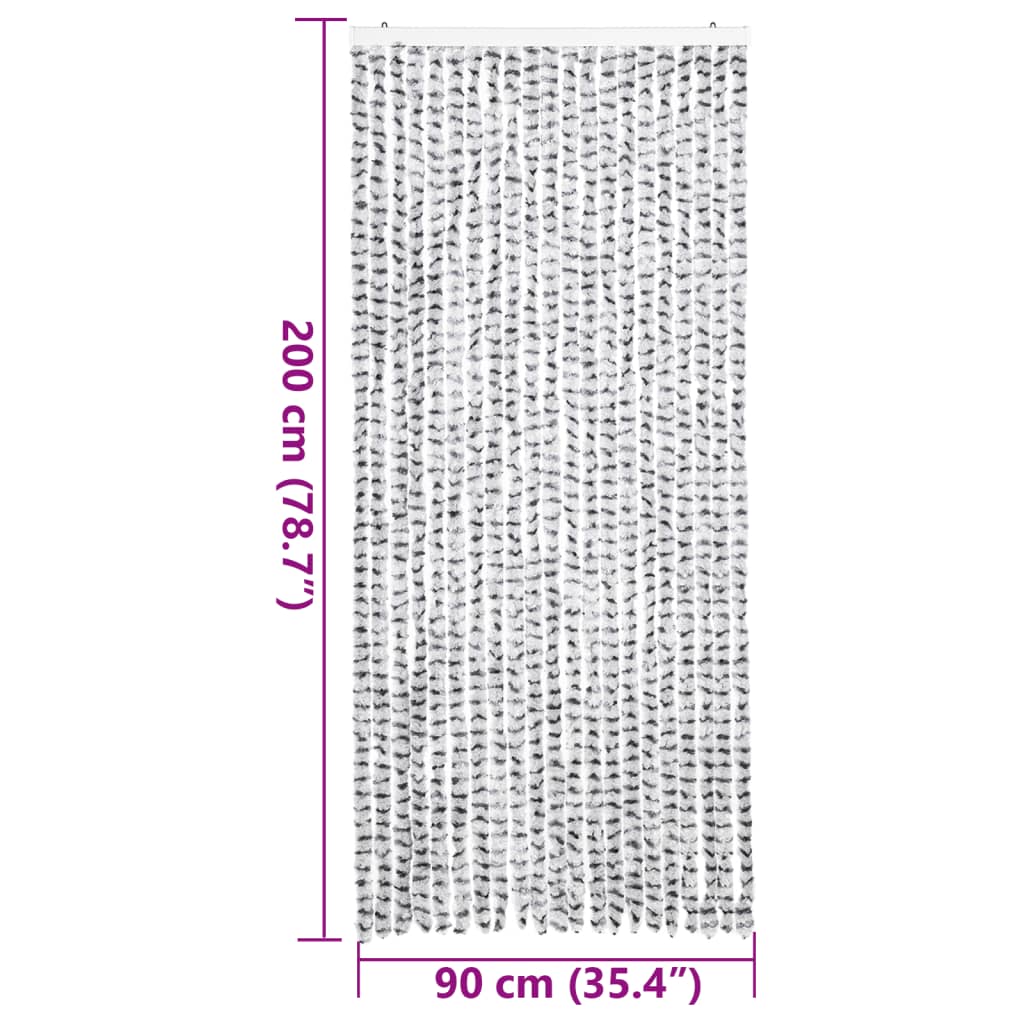vidaXL Fly Curtain Light Grey and Dark Grey 90x200 cm Chenille