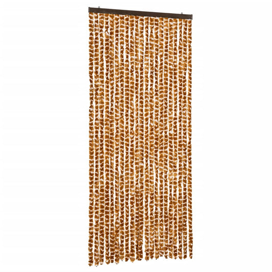 vidaXL Fly Curtain Ochre and White 90x200 cm Chenille
