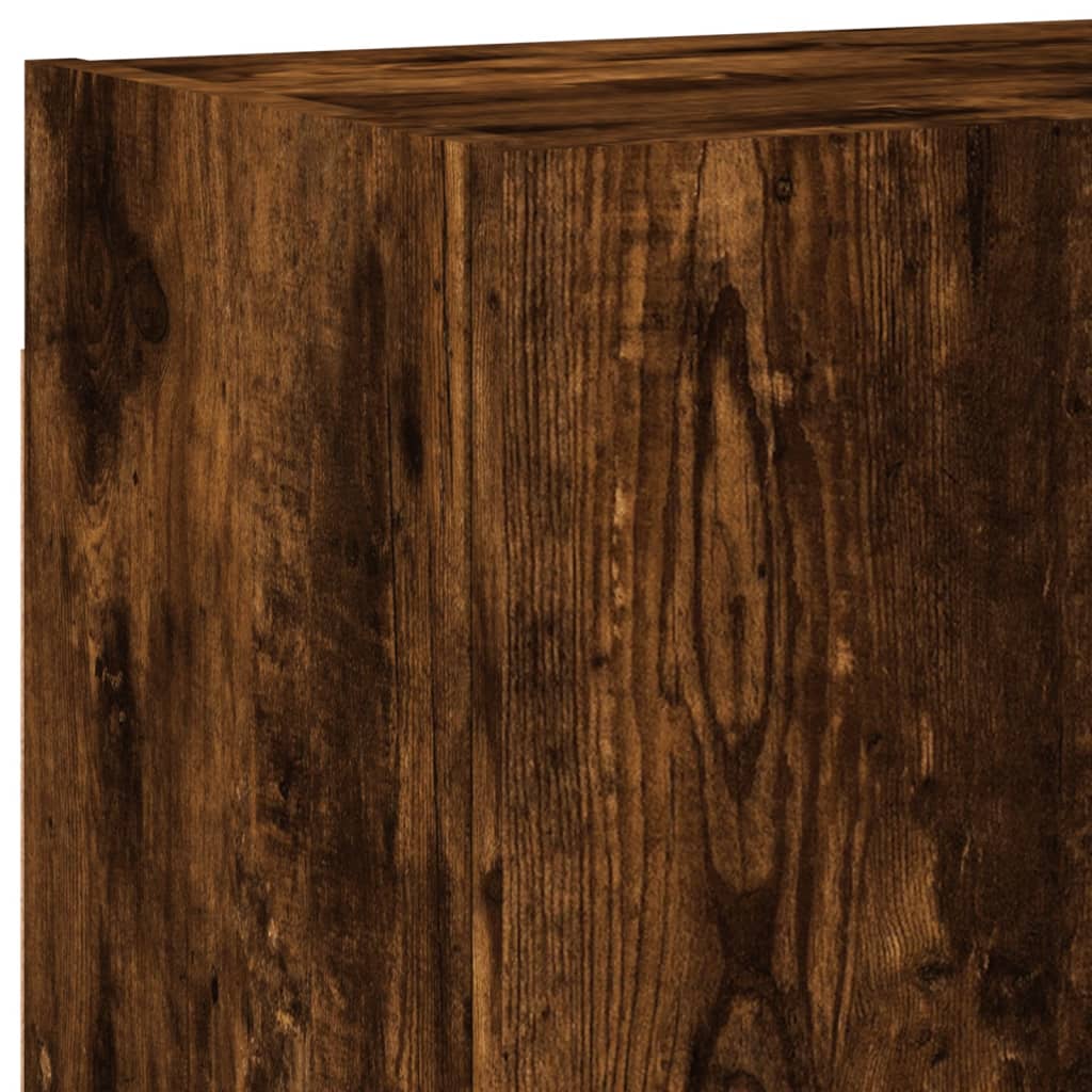 vidaXL 4 Piece TV Wall Units Smoked Oak Engineered Wood