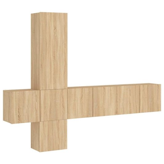 vidaXL 5 Piece TV Wall Units Sonoma Oak Engineered Wood