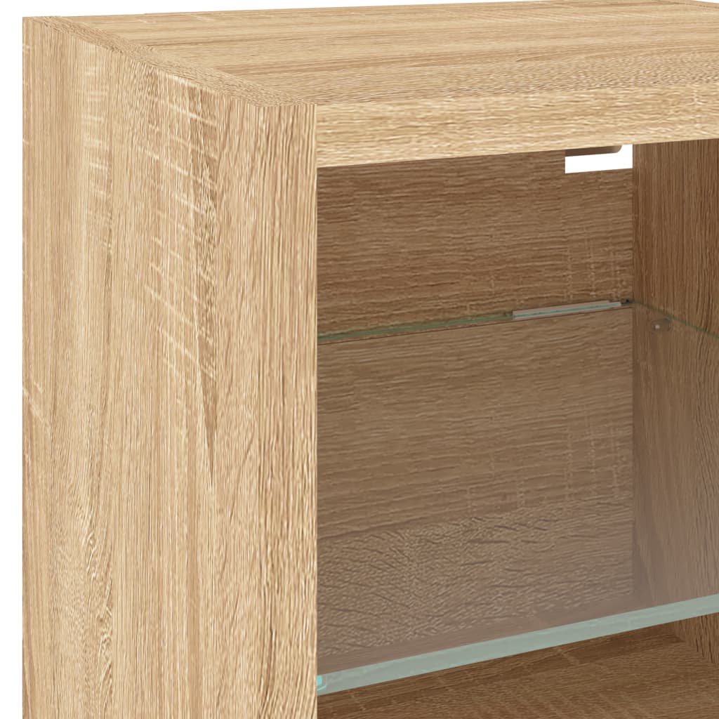 vidaXL 8 Piece TV Wall Units with LED Sonoma Oak Engineered Wood