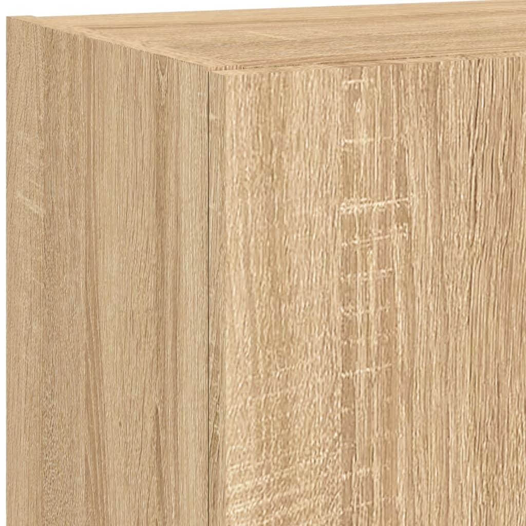 vidaXL 4 Piece TV Wall Units with LED Sonoma Oak Engineered Wood