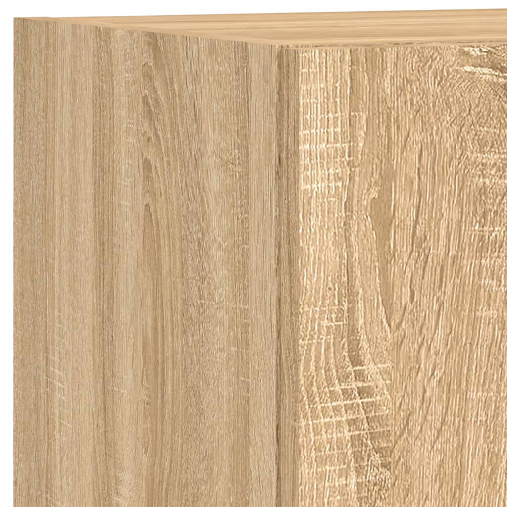 vidaXL 4 Piece TV Wall Units with LED Sonoma Oak Engineered Wood
