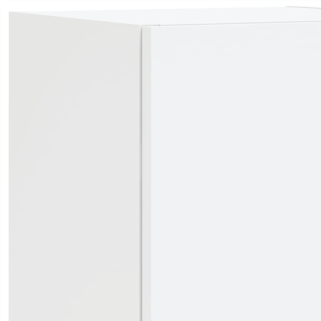 vidaXL 8 Piece TV Wall Cabinet Set with LED Lights White