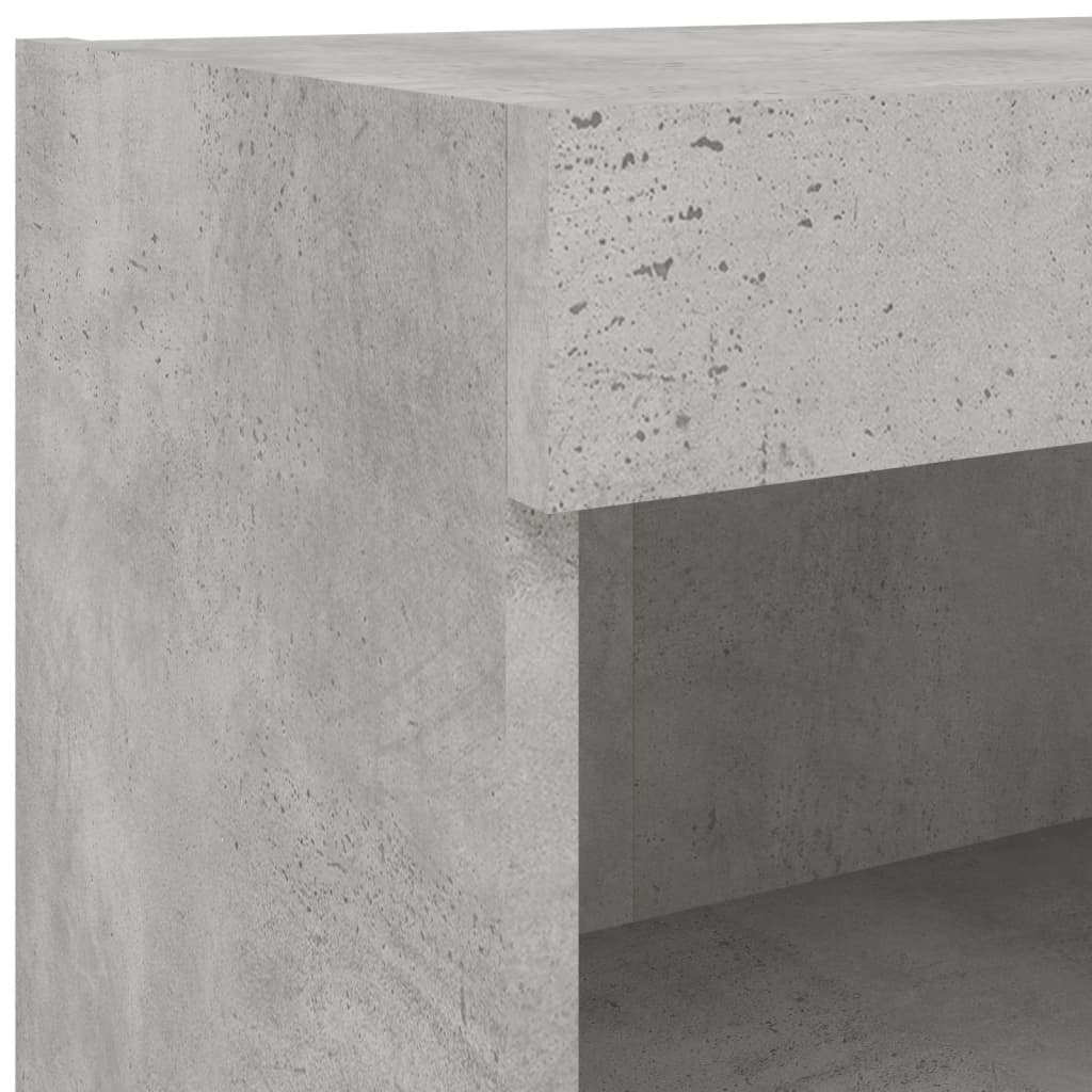 vidaXL 8 Piece TV Wall Cabinet Set with LED Lights Concrete Grey