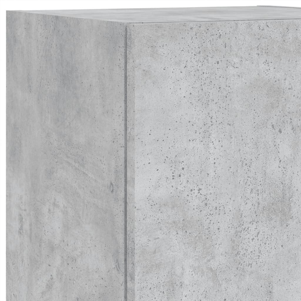 vidaXL 8 Piece TV Wall Cabinet Set with LED Lights Concrete Grey