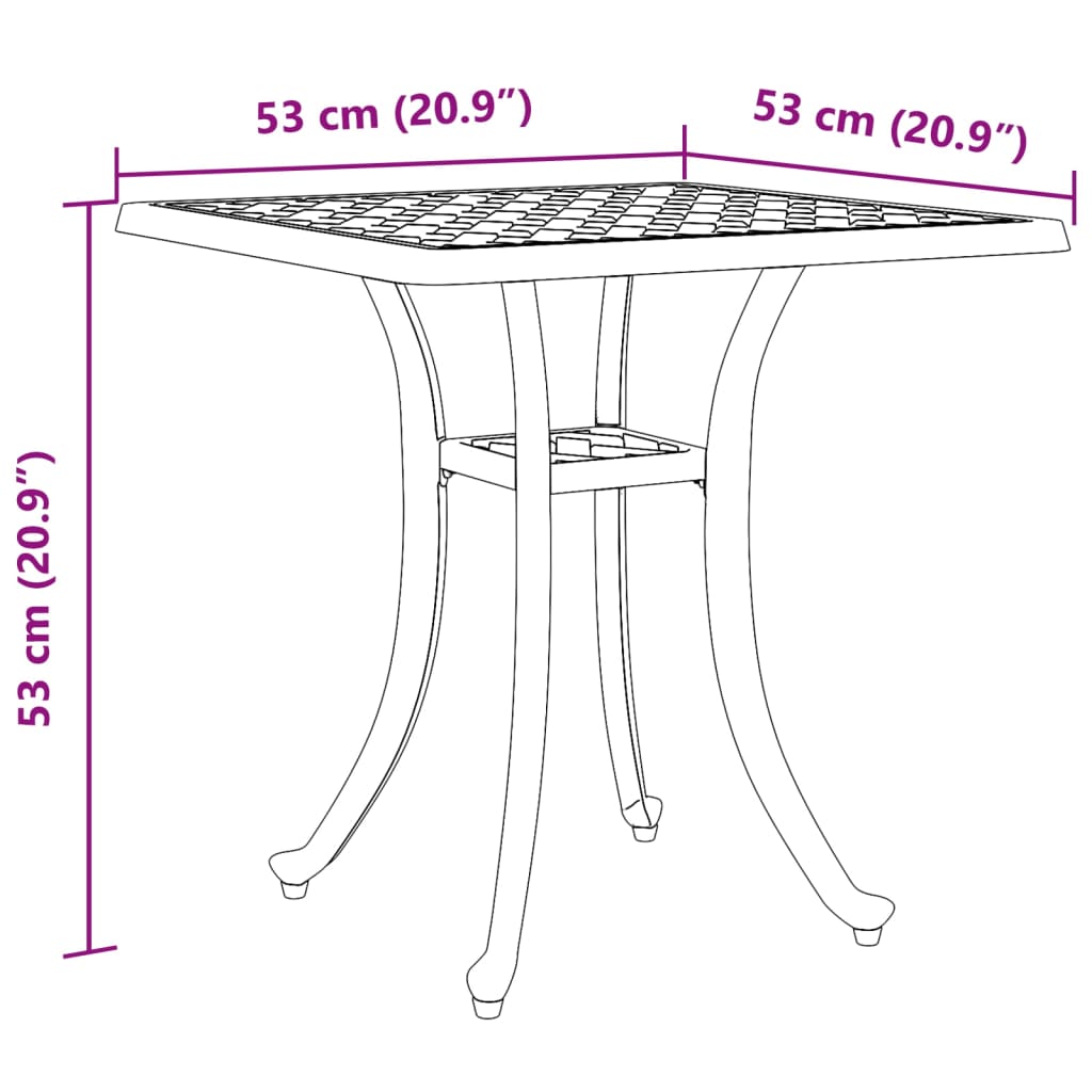 vidaXL Garden Table Green 53x53x53 cm Cast Aluminium