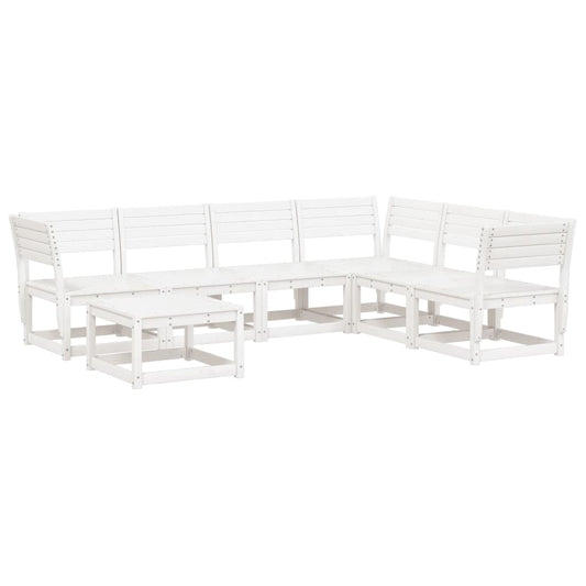 vidaXL Garden Lounge Set | White | Solid pine wood | 7 Piece Set | Modular