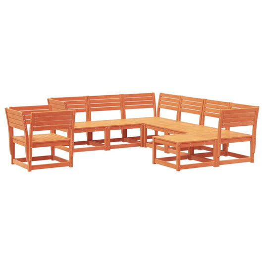 vidaXL Garden Lounge Set | Wax Brown | Solid Pine Wood | 8 Piece Set | Modular