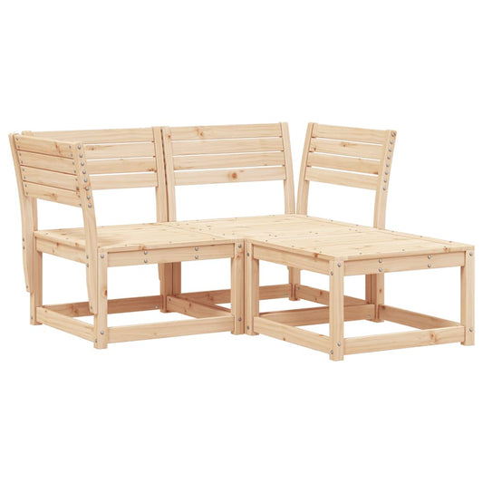 vidaXL 3 Piece Garden Sofa Set Solid Wood Pine