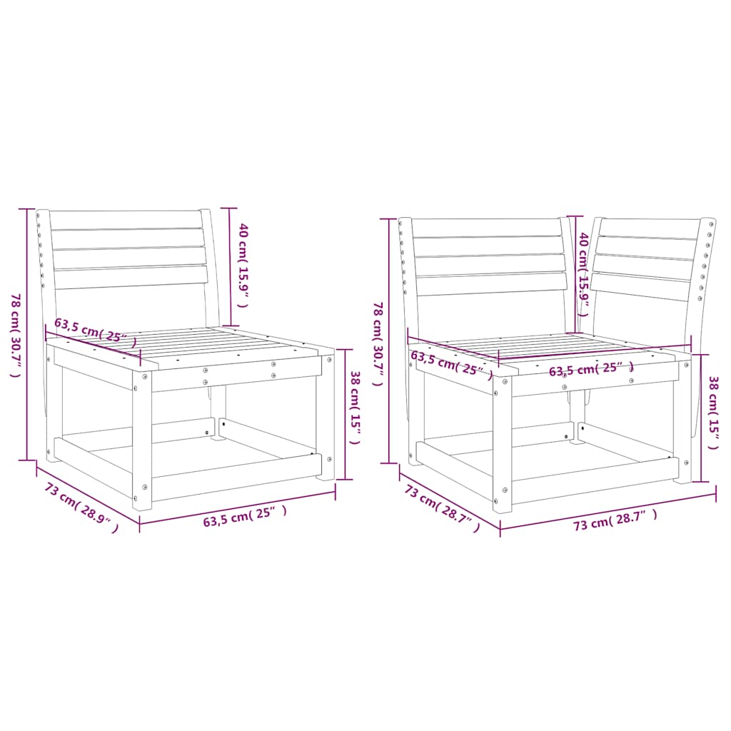 vidaXL 6 Piece Garden Sofa Set Wax Brown Solid Wood Pine