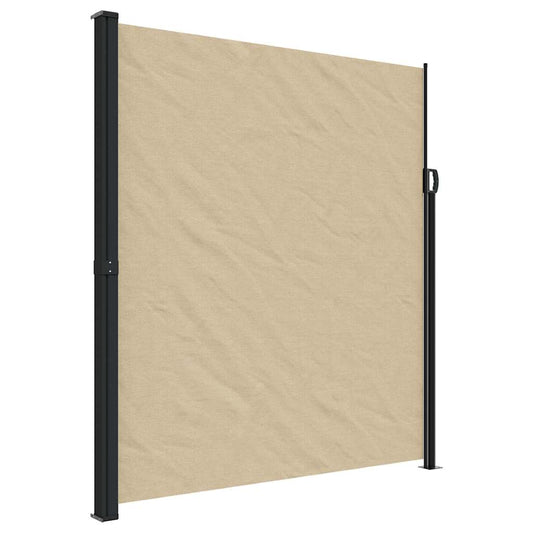 vidaXL Retractable Side Awning Beige 220x300 cm