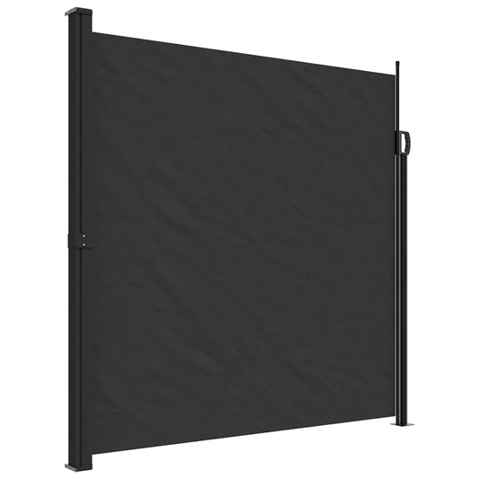 vidaXL Retractable Side Awning Black 200x600 cm