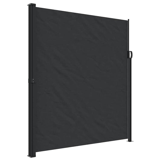 vidaXL Retractable Side Awning Black 220x600 cm