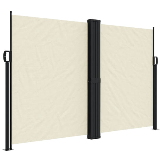 vidaXL Retractable Side Awning Cream 160x600 cm