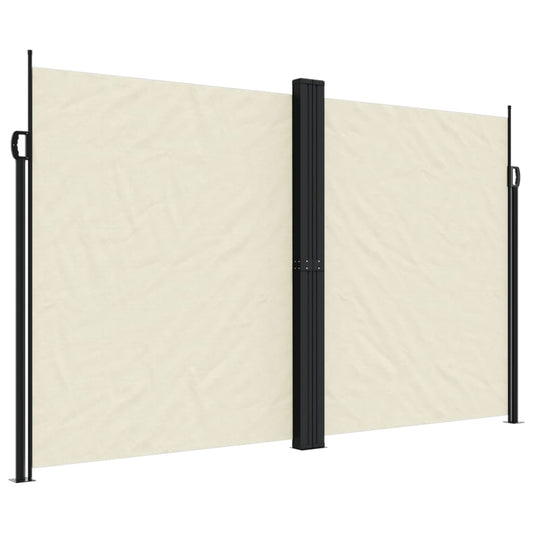 vidaXL Retractable Side Awning Cream 200x1000 cm