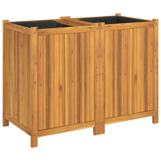 vidaXL Garden Planter with Liner 100x50x75 cm Solid Wood Acacia