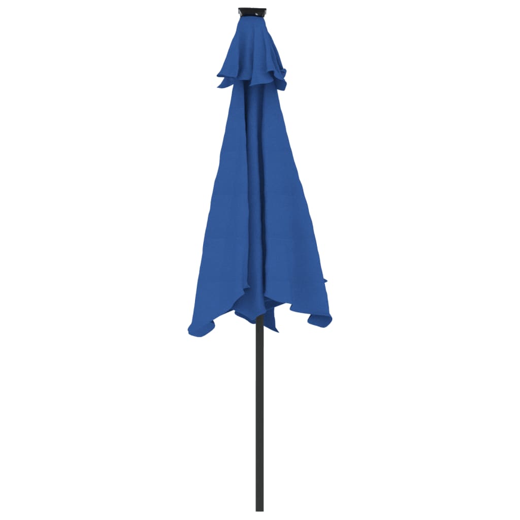 vidaXL Garden Parasol with LEDs&Steel Pole Azure Blue 225x225x212cm