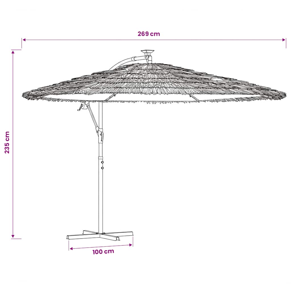 vidaXL Garden Parasol with Steel Pole White 269x269x235 cm