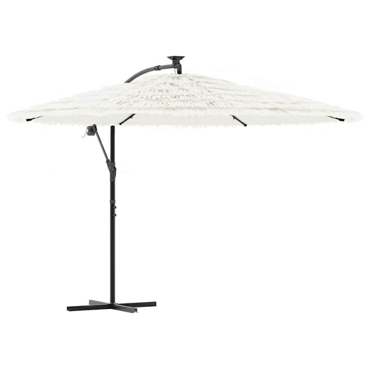 vidaXL Garden Parasol with Steel Pole White 290x290x238 cm