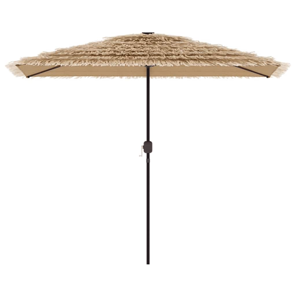 vidaXL Garden Parasol with LEDs and Steel Pole Brown 300x200x250 cm