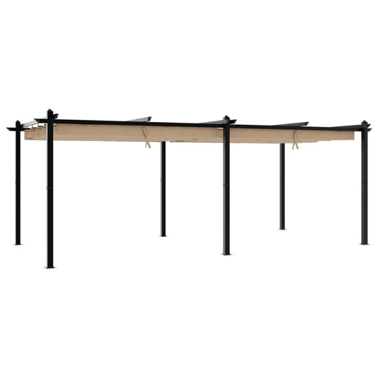 vidaXL Garden Gazebo with Retractable Roof Taupe 3x6 m Aluminium