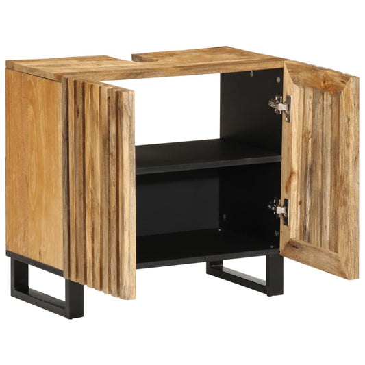 vidaXL Bathroom Sink Cabinet 62x34x58 cm Solid Wood Rough Mango