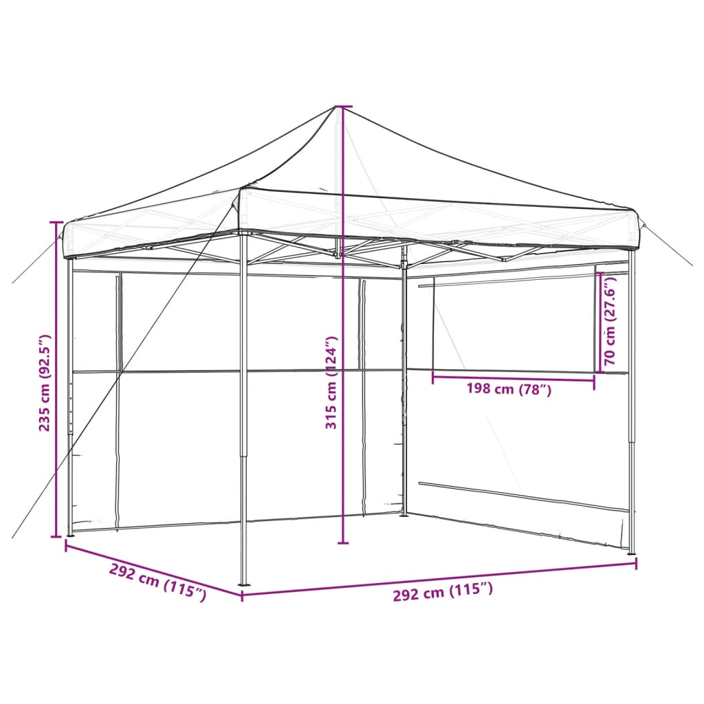 vidaXL Foldable Party Tent Pop-Up with 2 Sidewalls Terracotta