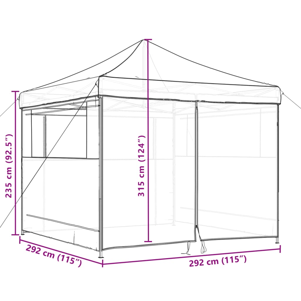 vidaXL Foldable Party Tent Pop-Up with 4 Sidewalls Terracotta