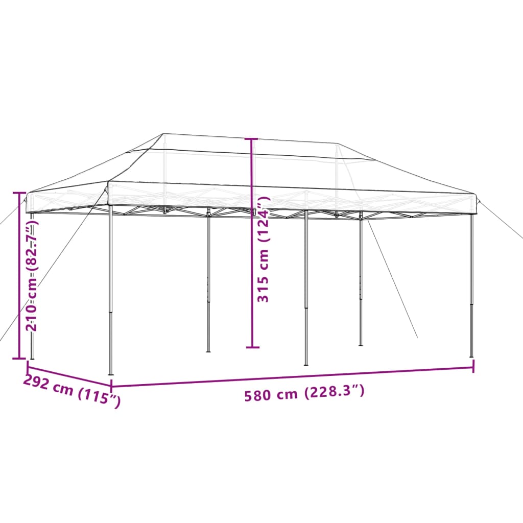 vidaXL Party Tent Burgundy with Black Frame Oxford Fabric