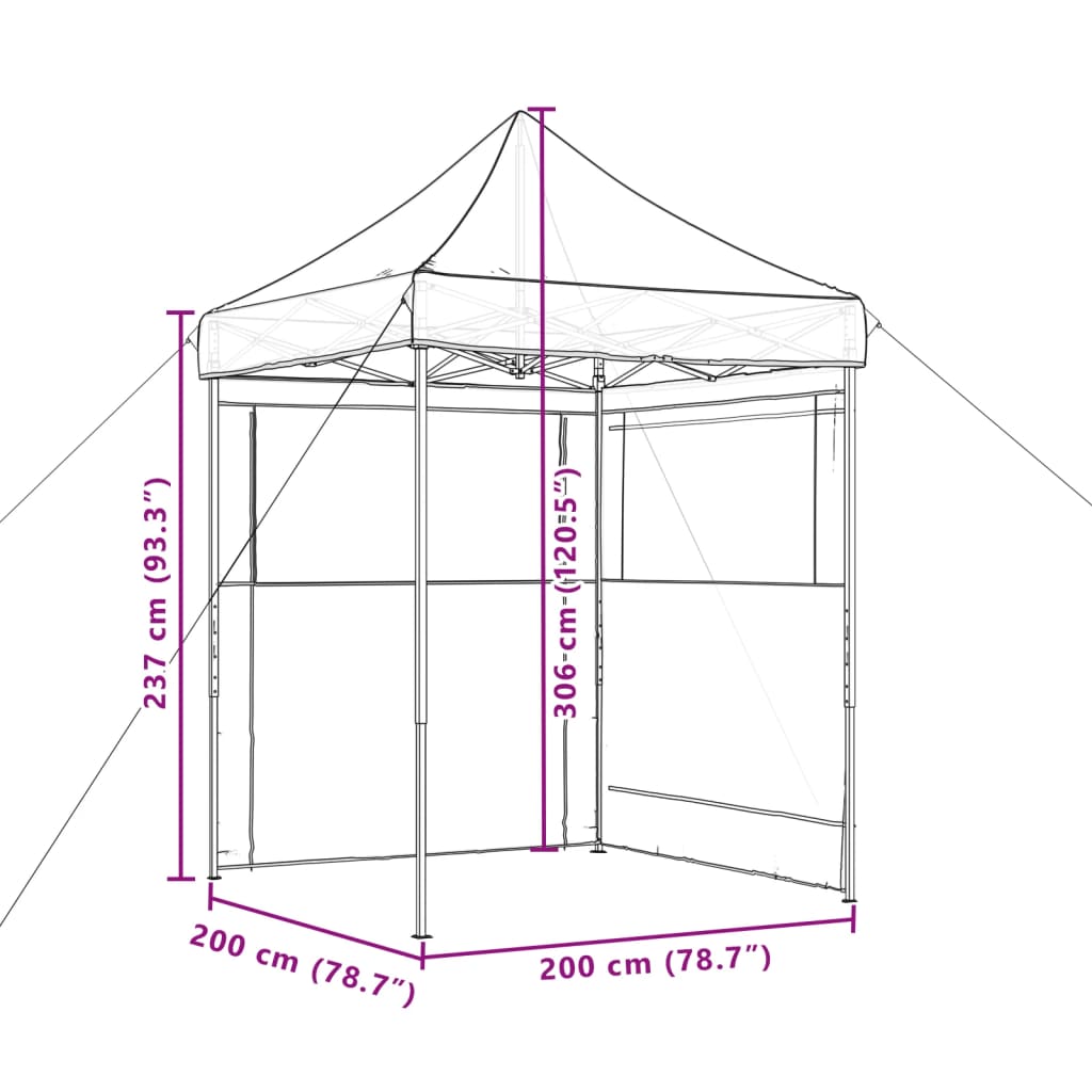 vidaXL Party Tent Orange Oxford Fabric