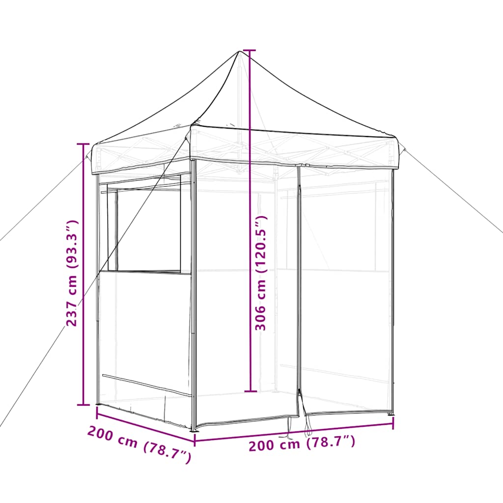 vidaXL Foldable Party Tent Pop-Up with 4 Sidewalls Burgundy