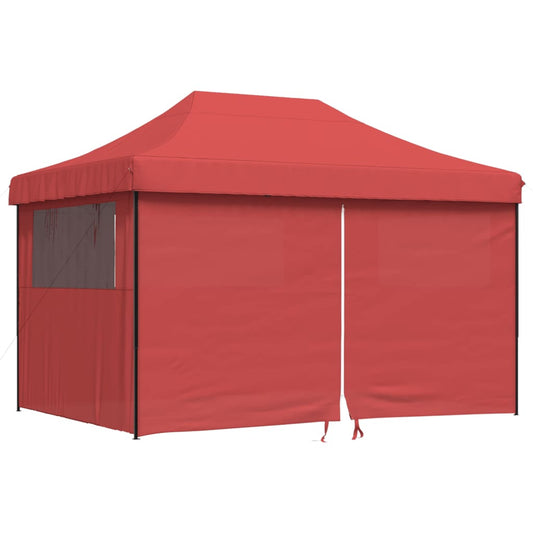 vidaXL Foldable Party Tent Pop-Up with 4 Sidewalls Burgundy