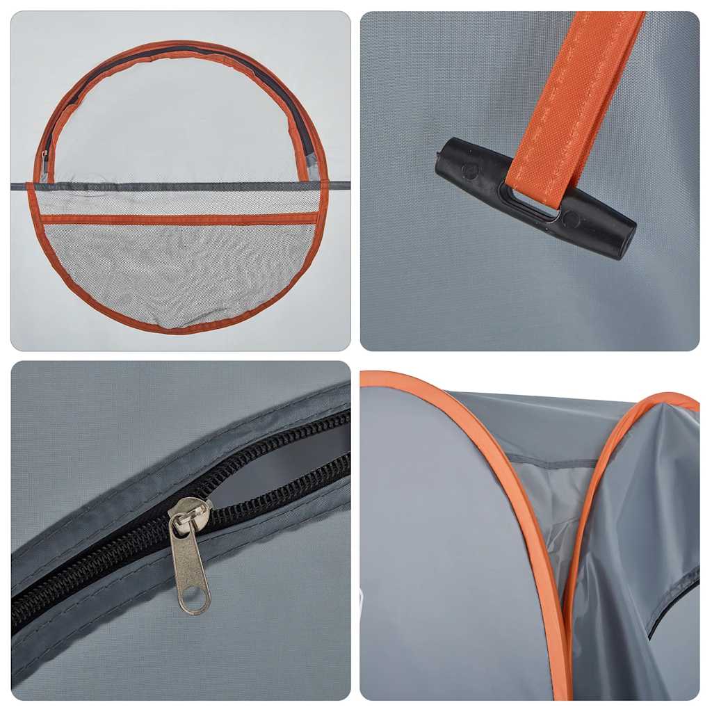 vidaXL Privacy Tent Grey and Orange Pop-up Waterproof