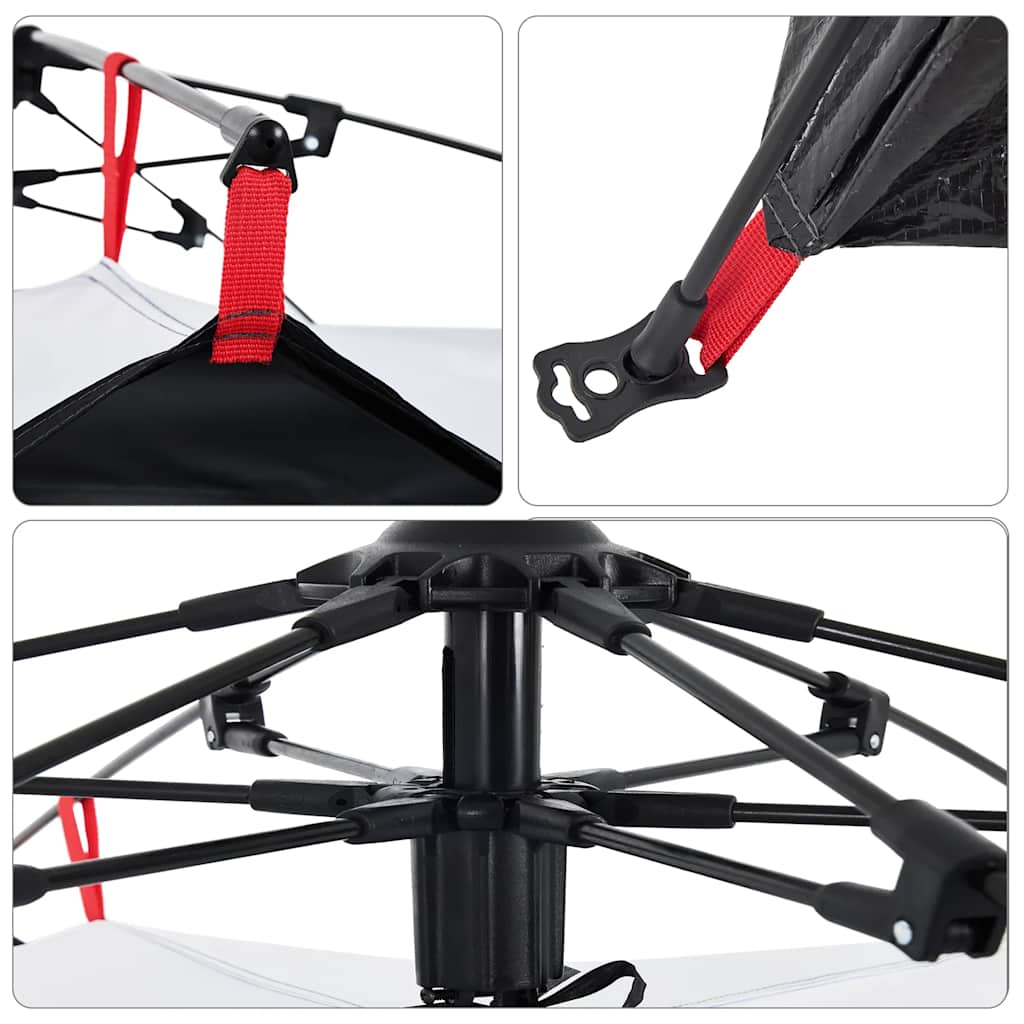 vidaXL Camping Tent Dome 2-Person White Blackout Fabric Quick Release