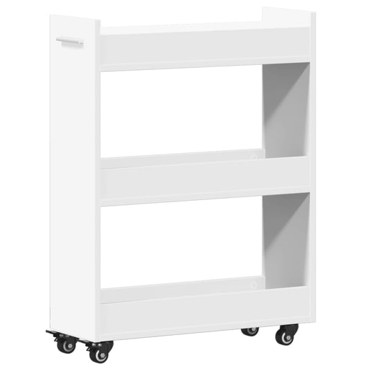 vidaXL Cabinet with Wheels White 60x22x79 cm Engineered Wood
