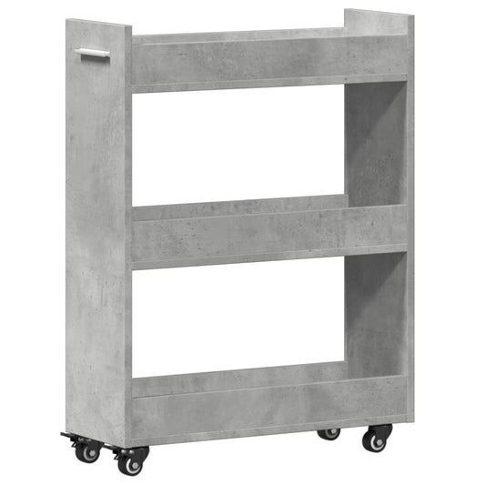 vidaXL Cabinet with Wheels Concrete Grey 60x22x79 cm Engineered Wood
