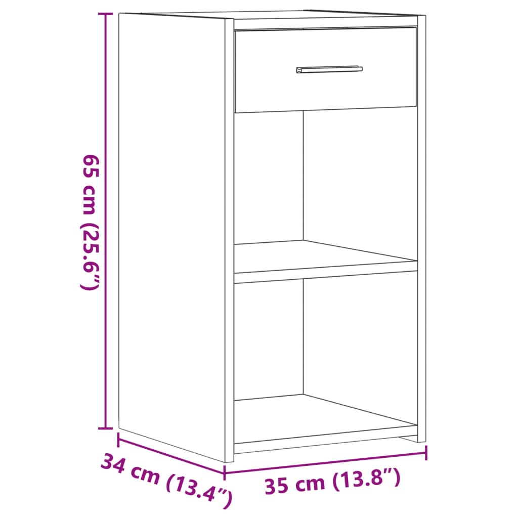 vidaXL Bedside Cabinets 2 pcs White 35x34x65 cm Engineered Wood