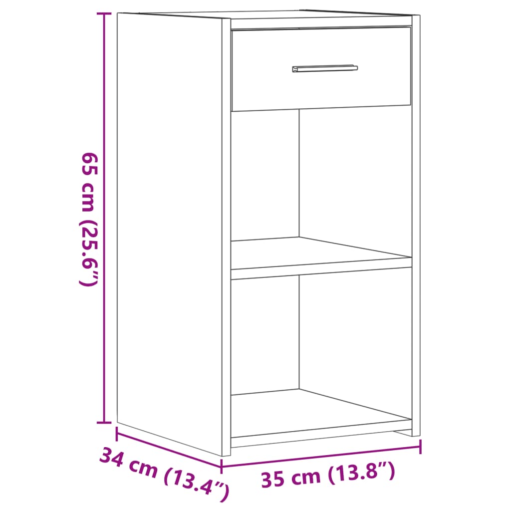vidaXL Bedside Cabinets 2 pcs Black 35x34x65 cm Engineered Wood