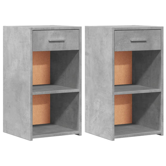 vidaXL Bedside Cabinets 2 pcs Concrete Grey 35x34x65cm Engineered Wood