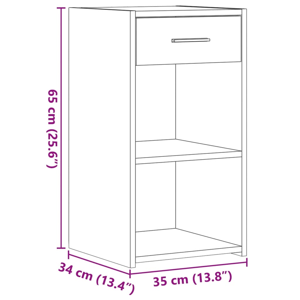 vidaXL Bedside Cabinets 2 pcs Concrete Grey 35x34x65cm Engineered Wood