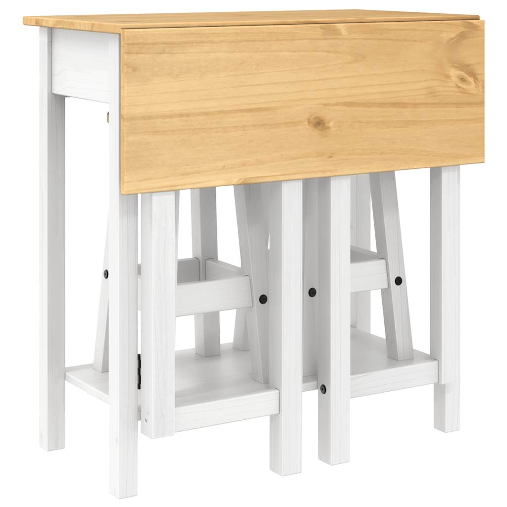 vidaXL 3 Piece Bar Set White Solid Wood Pine
