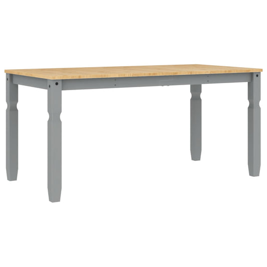 vidaXL Dining Table "Corona" Grey 160x80x75 cm Solid Wood Pine
