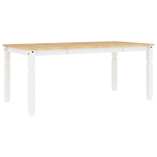 vidaXL Dining Table "Corona" White 180x90x75 cm Solid Wood Pine