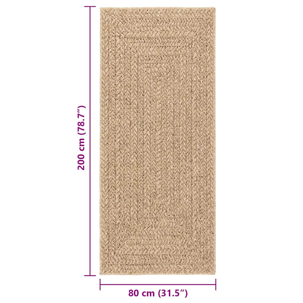 vidaXL Rug ZIZUR 80x200 cm Jute Look Indoor and Outdoor