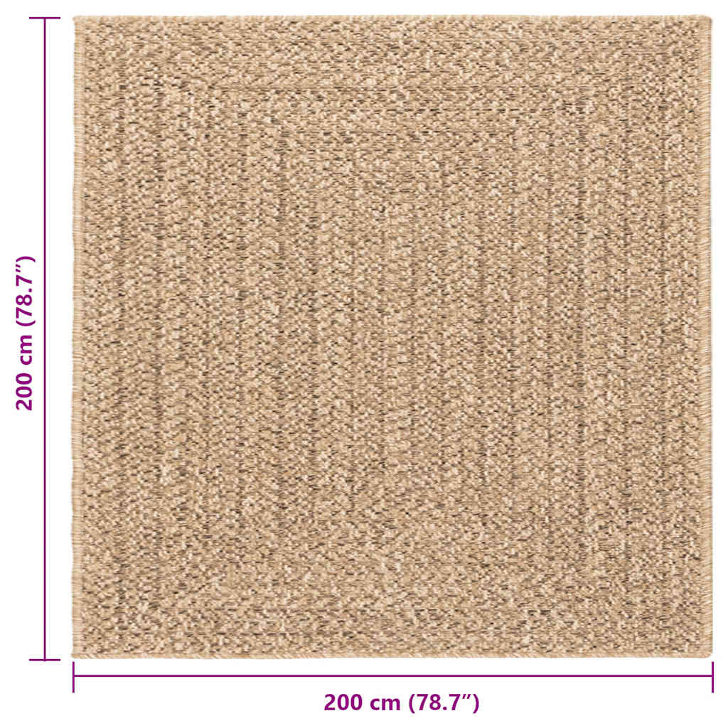 vidaXL Rug ZIZUR 200x200 cm Jute Look Indoor and Outdoor