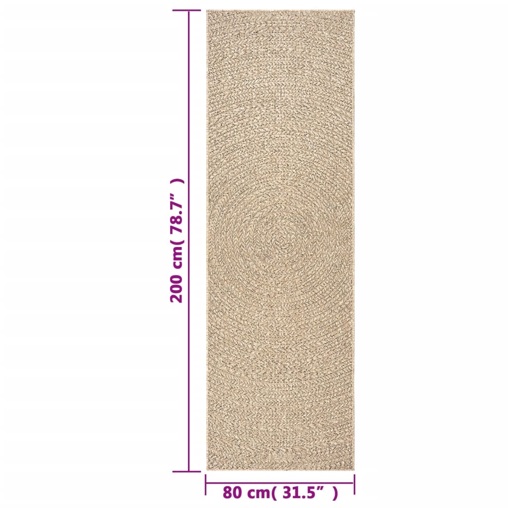 vidaXL Rug ZIZUR 80x200 cm Jute Look Indoor and Outdoor